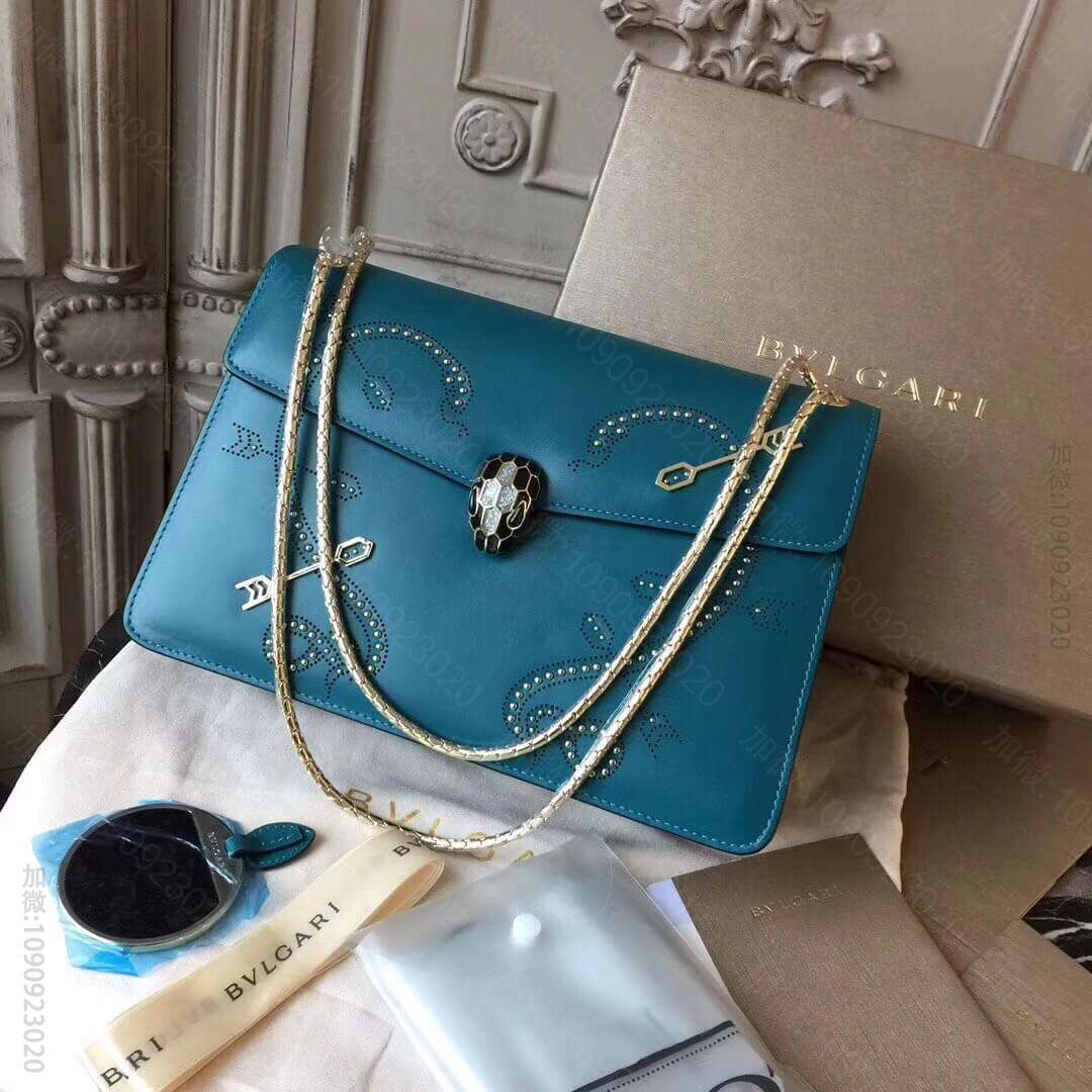 BVLGARI爱神之箭Serpenti Forever heart饰钉舌头包...