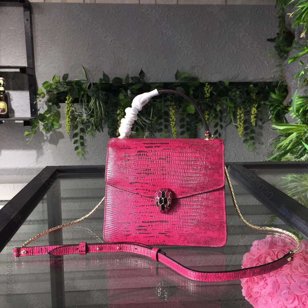 BVLGARI 限量版 Serpenti Forever 20cm三层牛皮蜥...