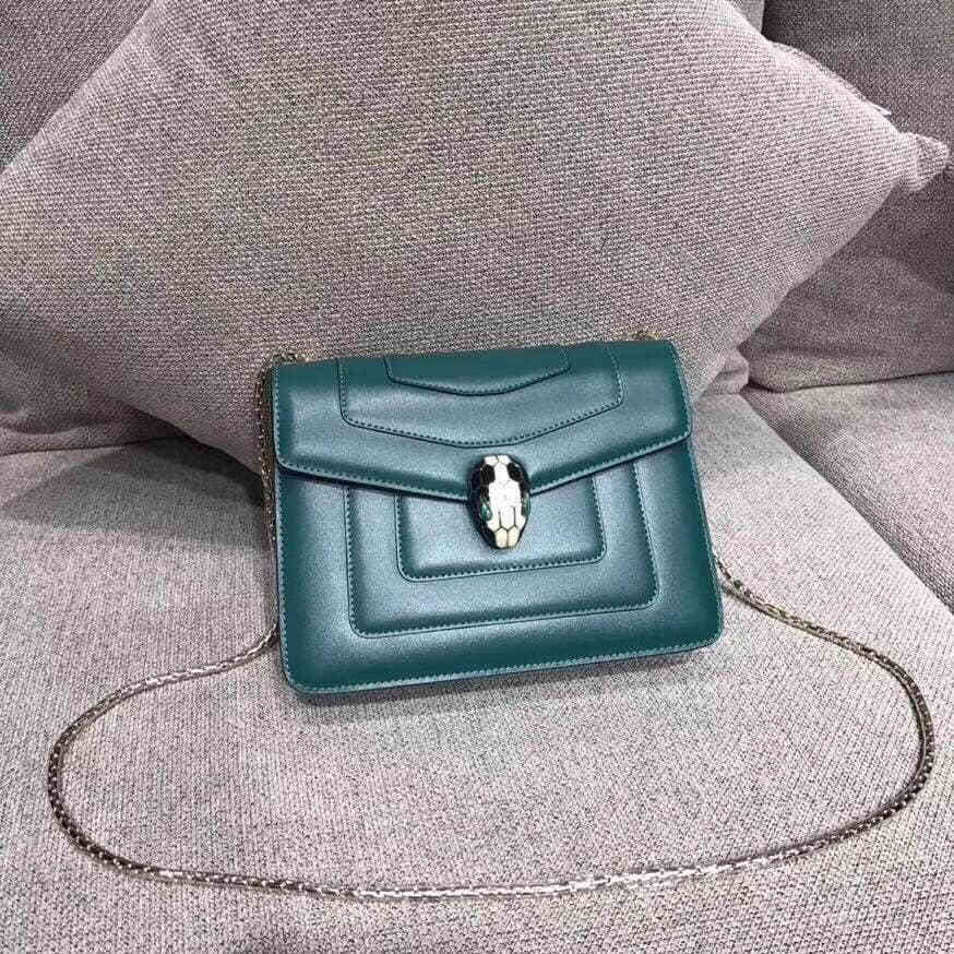 BVLGARI 绿色 单层20CM蛇头包
