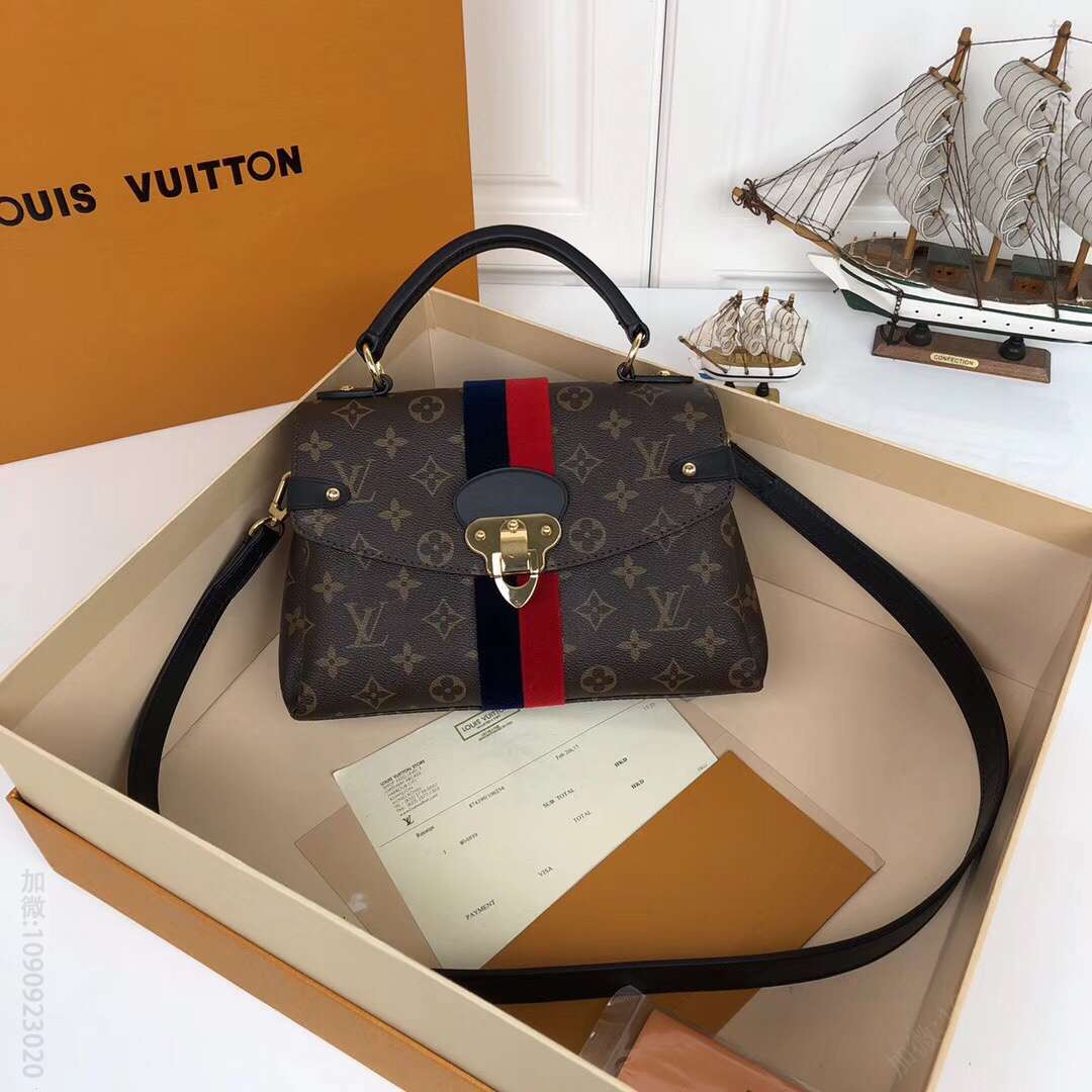 LV/路易威登 18新款双色条纹Georges BB手提包 M43866