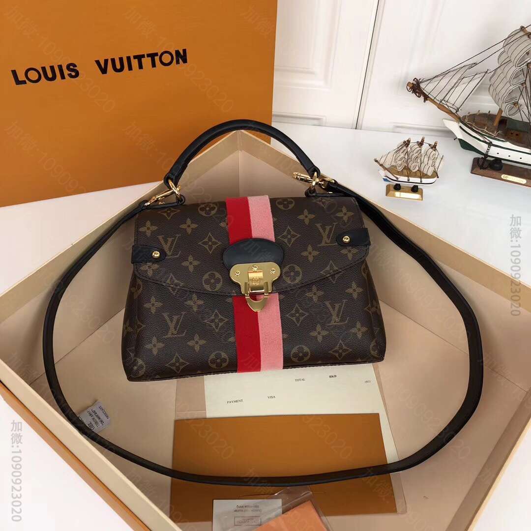 LV/路易威登 18新款双色条纹Georges BB手提包 M43866