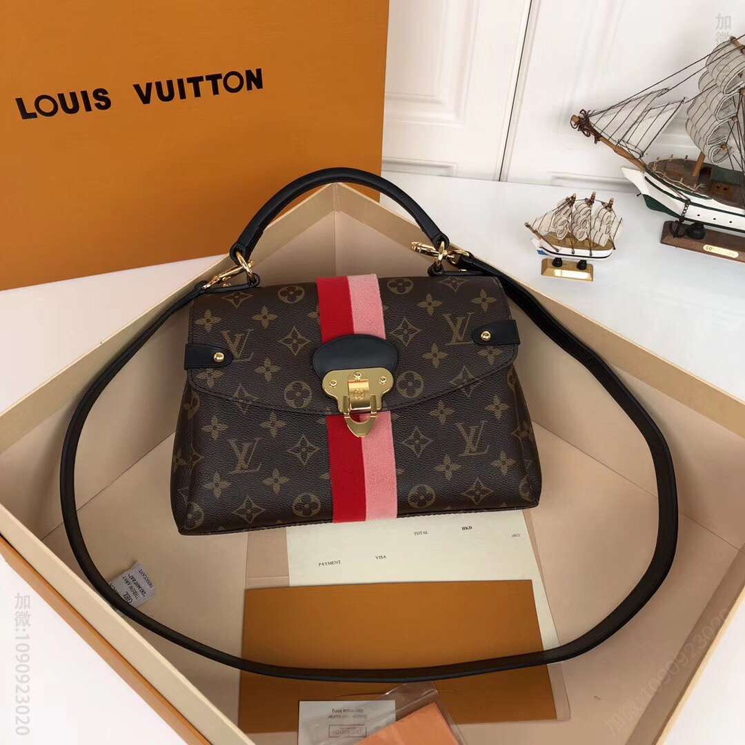 LV/路易威登 18新款双色条纹Georges BB手提包 M43866