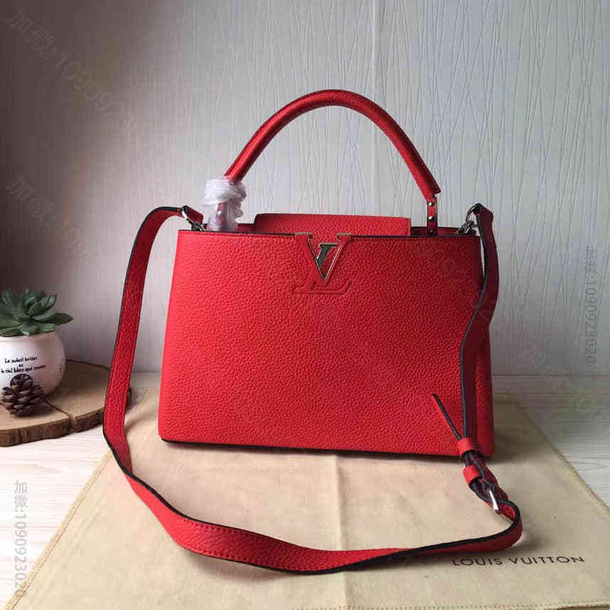 M42258_LV女包 高仿包包进货渠道 LV路易威登capucines PM手袋手提斜挎包 M42258 原单LV