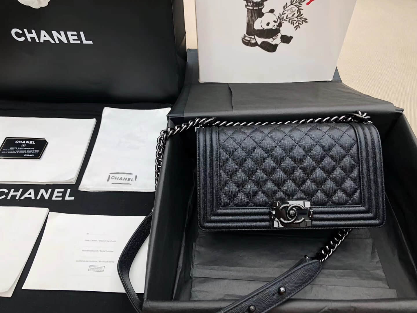 香奈儿Chanel 18年最新款《INCAS》正品尾皮 黑枪Boy
