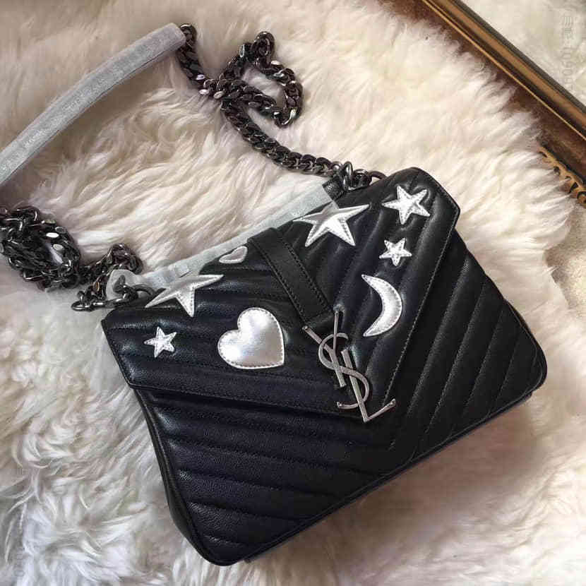 SLP YSL圣罗兰Saint Laurent Monogram系列College手袋 山羊皮星月邮差包392737