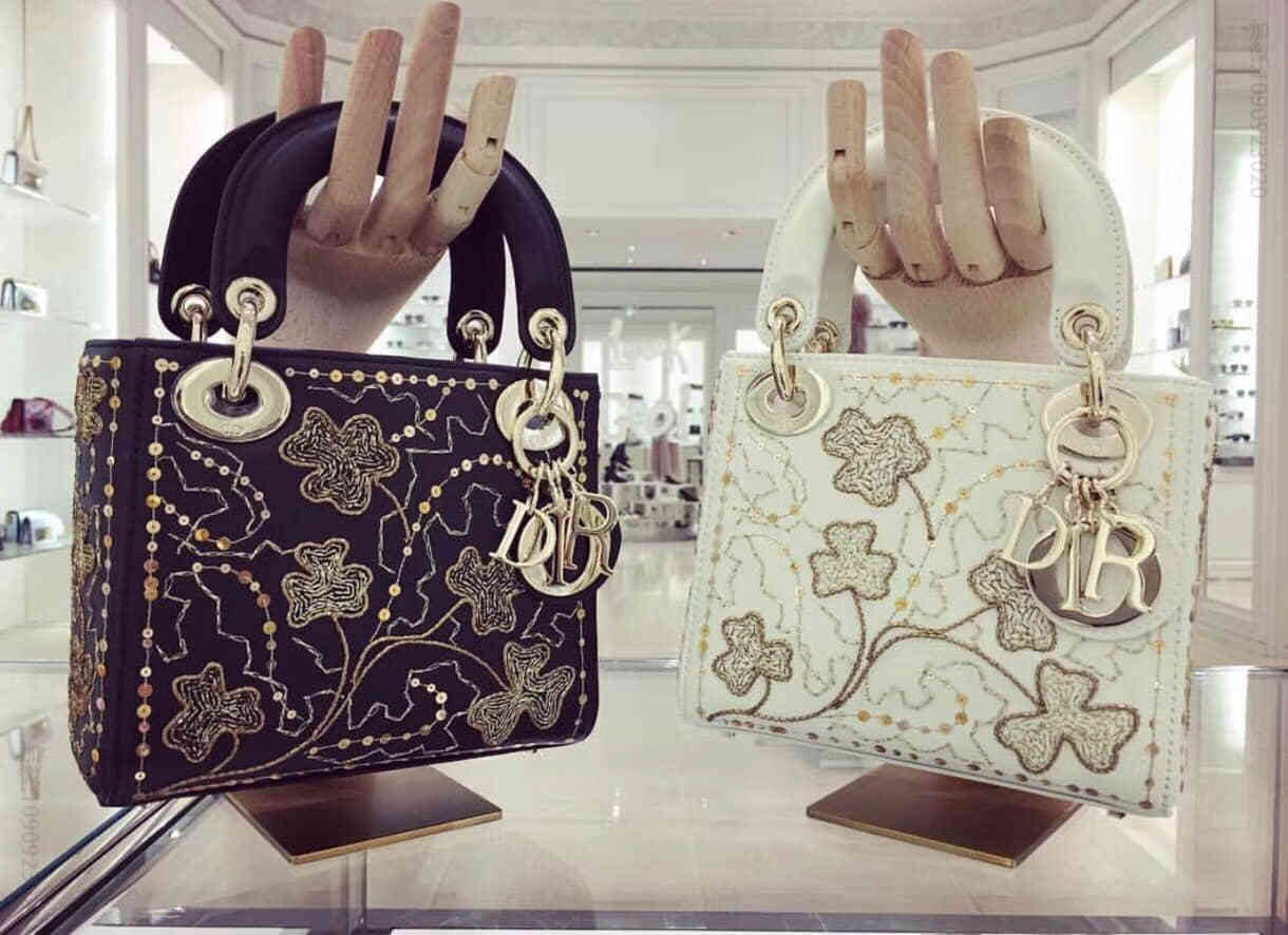 Dior/迪奥 Mini Lady 限量版• 金丝四叶草手提包