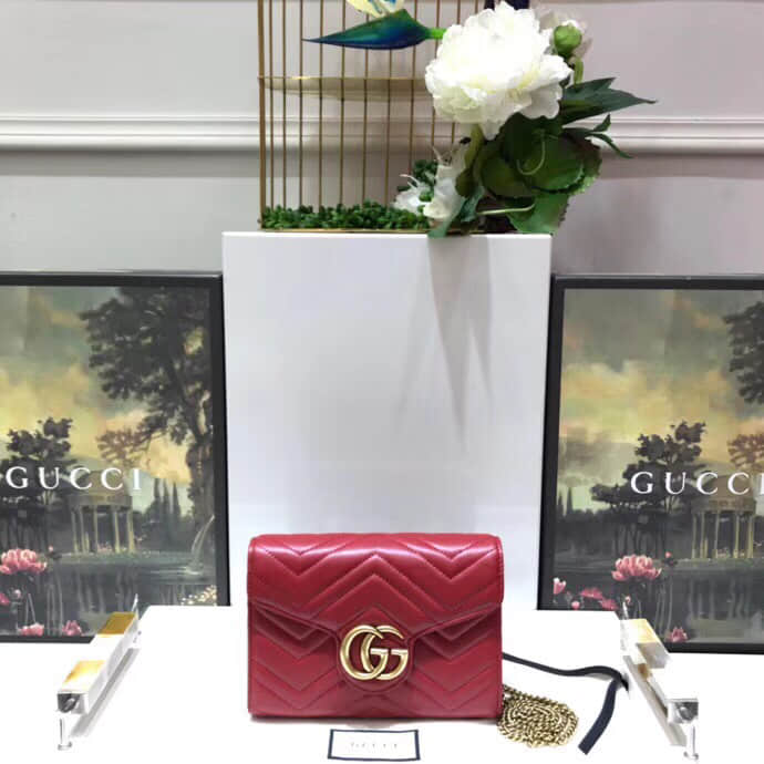 Gucci古驰/ GG Marmont系列绗缝迷你WOC链条包 474575