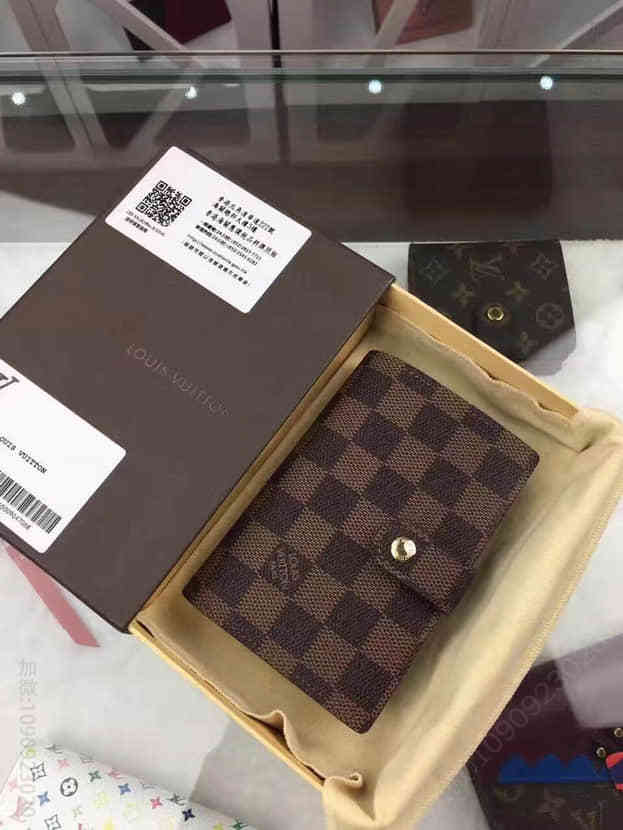LV FRENCH 钱夹N61674 路易威登咖啡Damier帆布零钱包/卡包