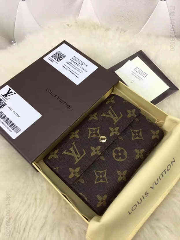 路易威登顶级正品Monogram按扣多功能中长款钱夹 M60047 LV美国原单代购长款钱包