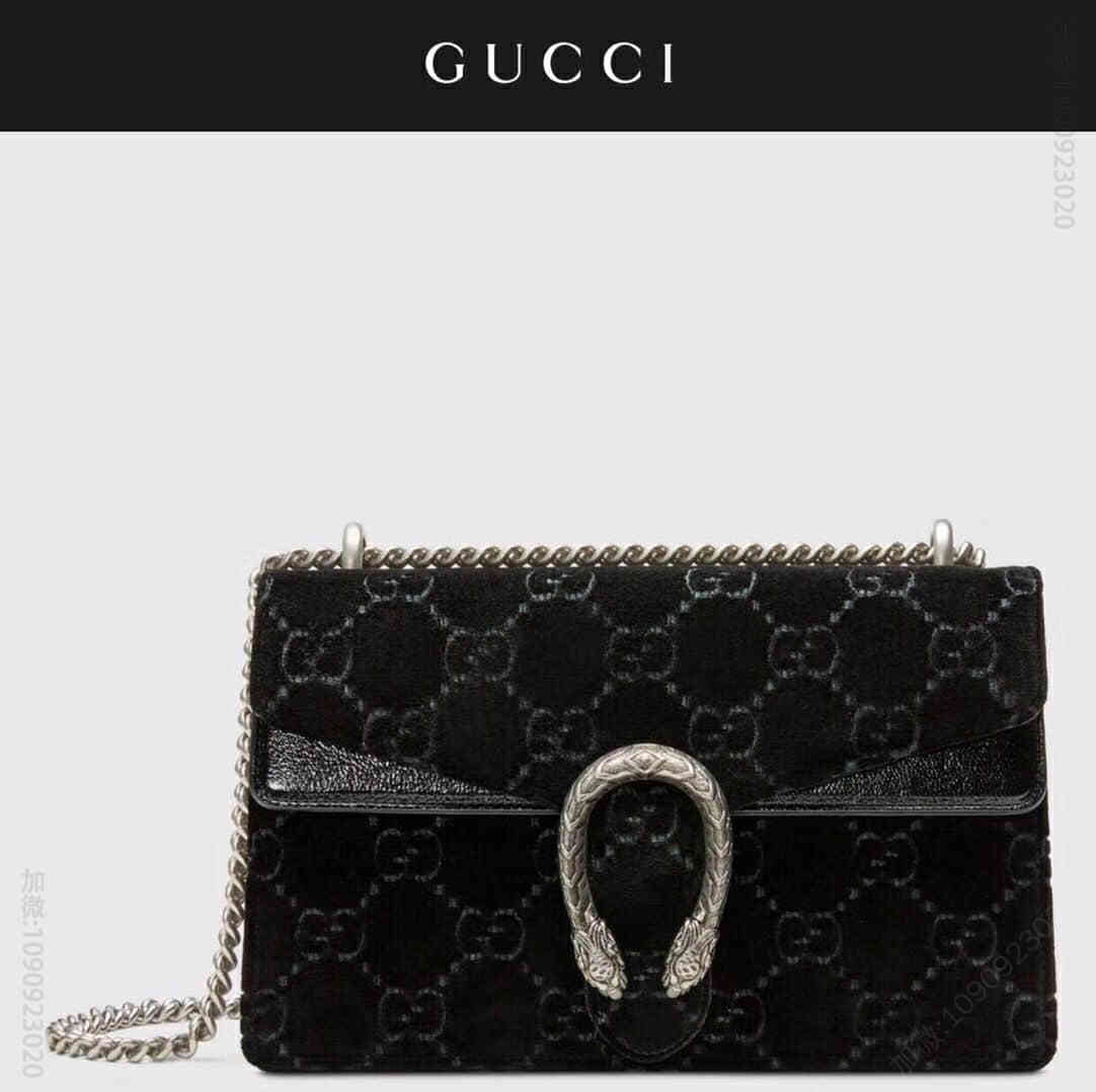 Gucci古驰/ Dionysus系列GG天鹅绒中号肩背包 400249