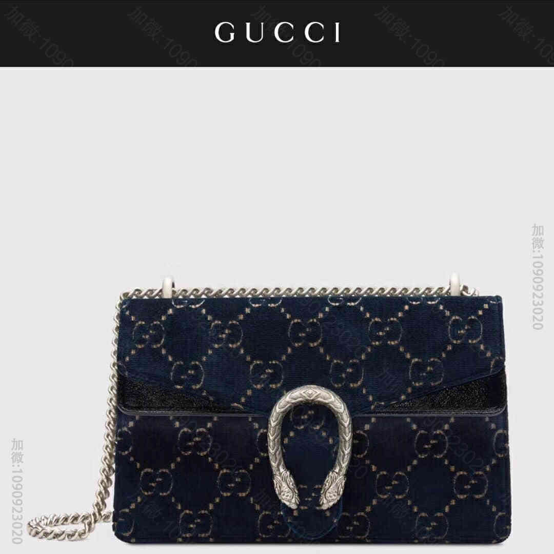 Gucci古驰/ Dionysus系列GG天鹅绒中号肩背包 400249