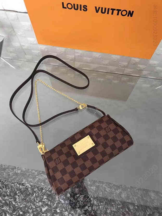 外贸原单 LV N55213 路易威登Eva手袋 Damier Ebene帆布手提肩背斜挎包