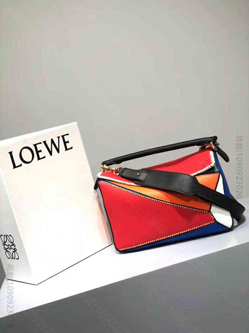 LOEWE罗意威 2023ss新彩虹拼色Puzzle几何包
