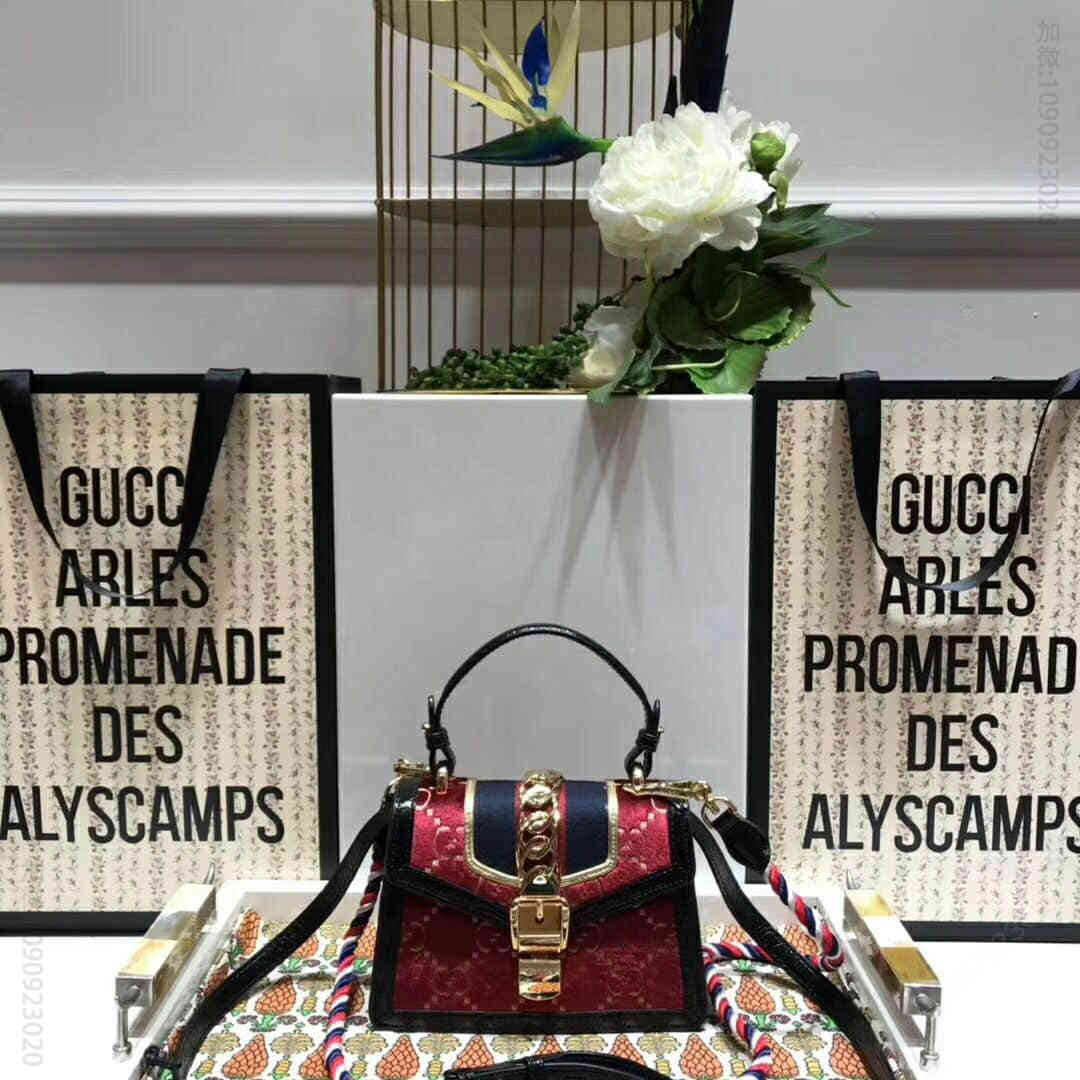 Gucci古驰 /Sylvie GG velvet mini 缎带包 470270
