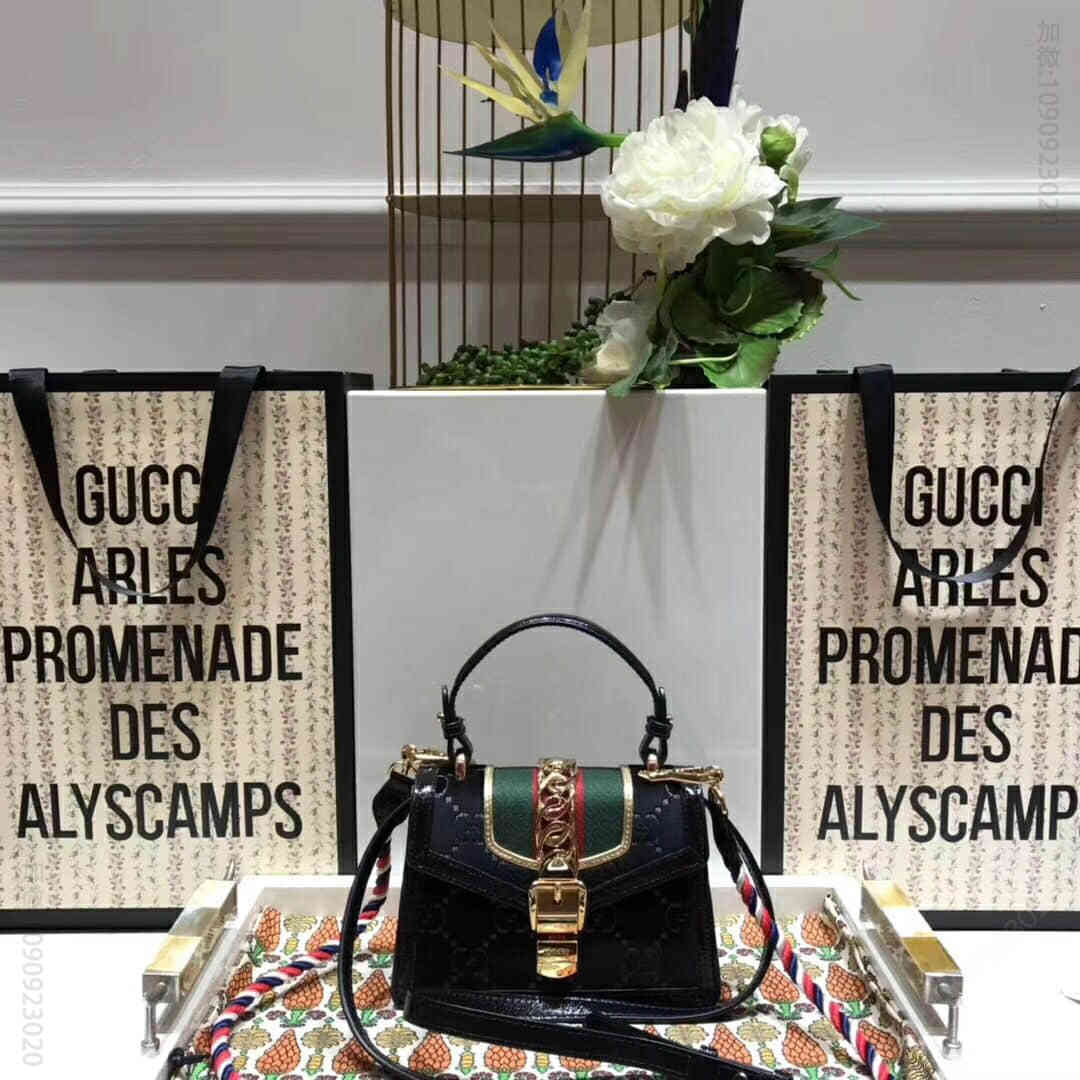 Gucci古驰 /Sylvie GG velvet mini 缎带包 470270
