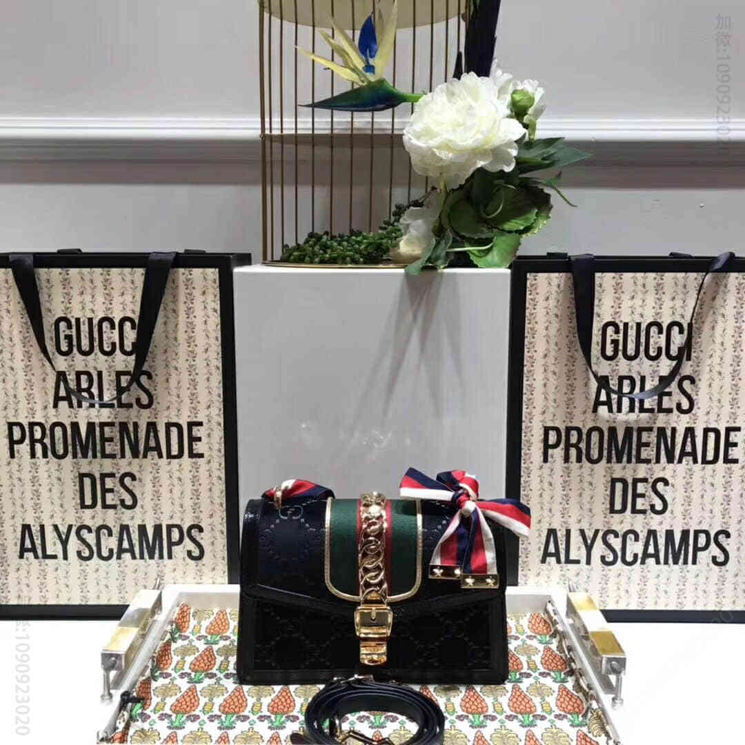 Gucci古驰/Sylvie GG velvet small shoulder bag 524405