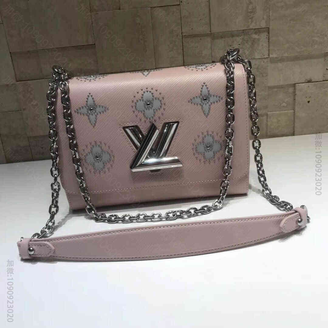 LV/路易威登 18秋款饰钉花卉图案Twist中号手袋 M52131