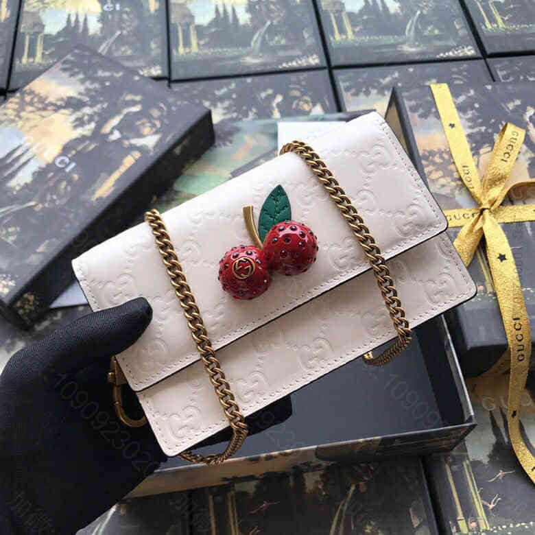 Gucci古驰/ Signature系列樱桃迷你手袋 481291