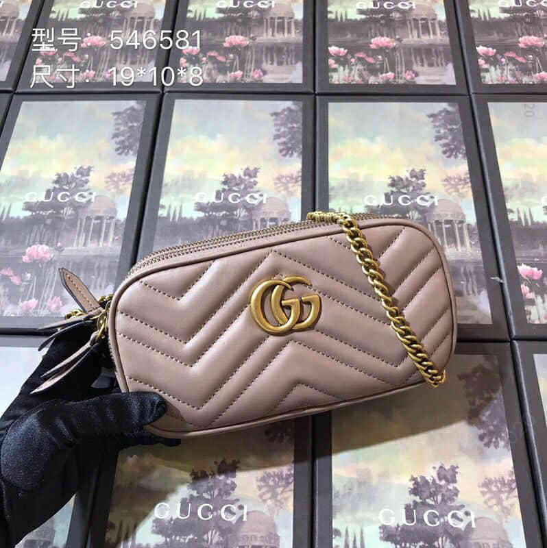 / GG Marmont系列波浪纹牛皮三层肩背包 546581