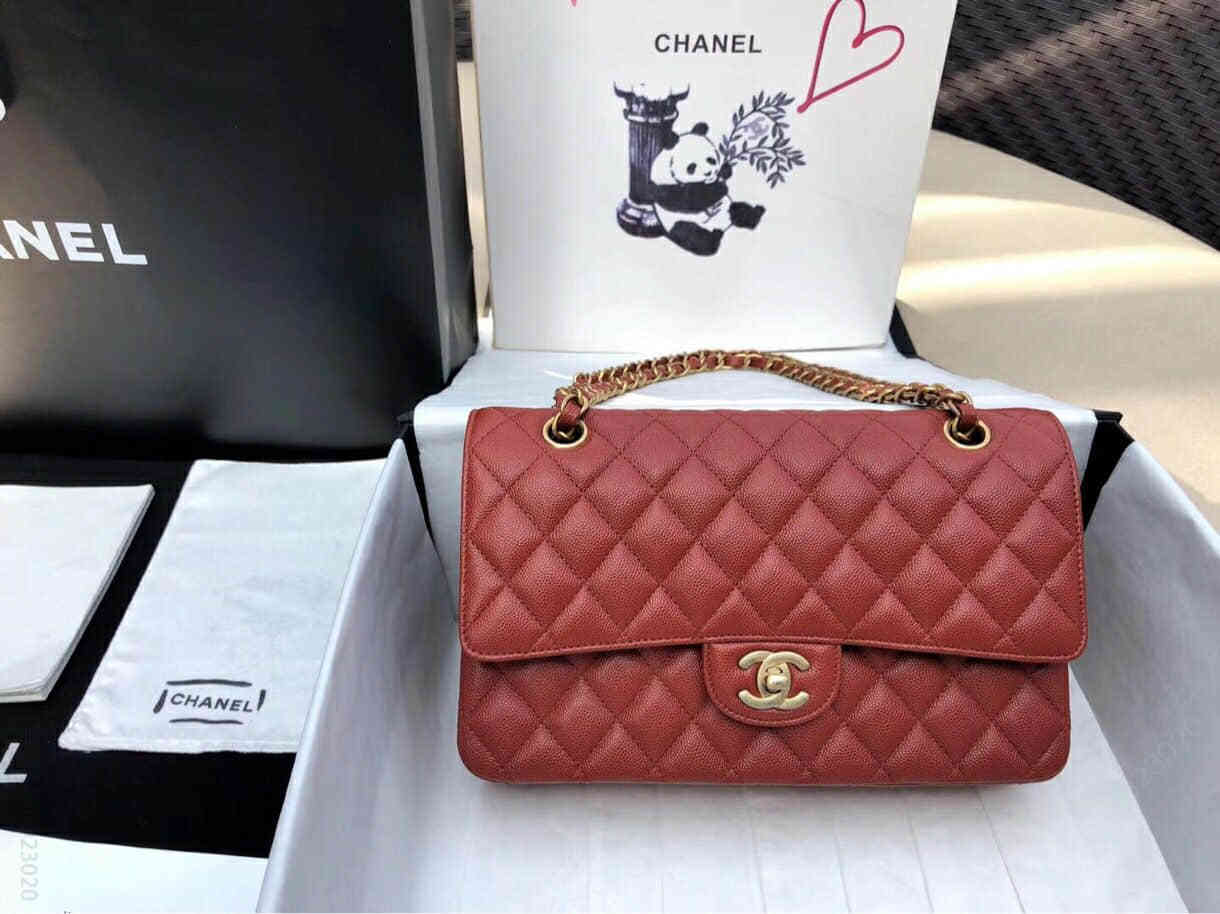 Chanel/香奈儿 限量色INACS胎牛鱼子酱 西柚红25CM