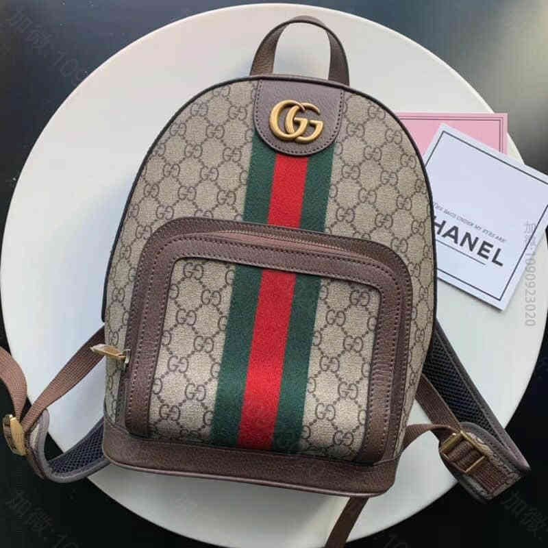 Gucci古驰 /Ophidia Backpack 织带装饰双肩包背包 54...