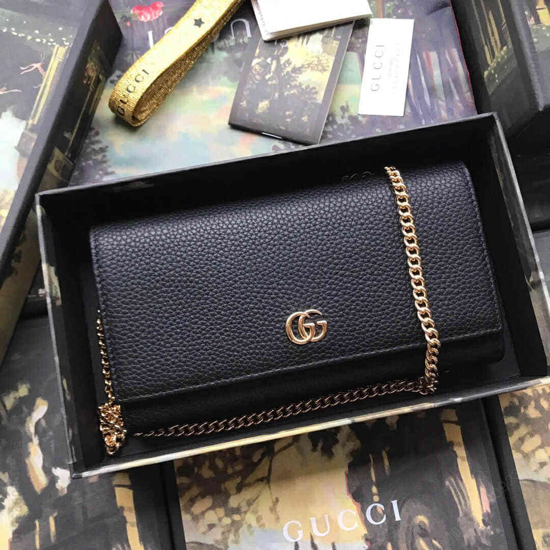 高仿古驰女士单肩包 Gucci古驰单肩包/2023早春新款Marmot全皮链条包斜挎包 546585K 古驰女士单肩包 