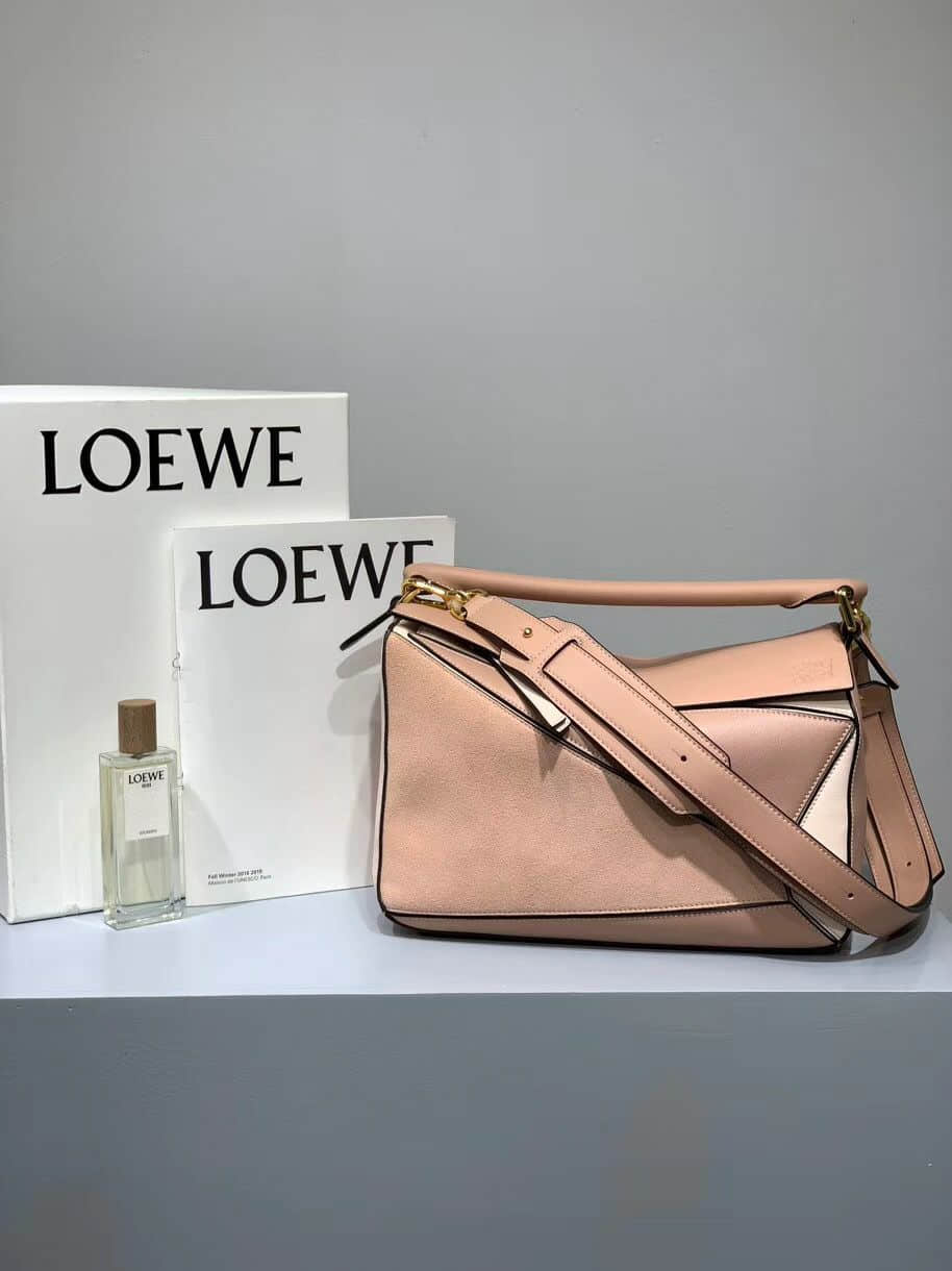 罗意威/Loewe 欧阳娜娜同款裸粉Puzzle29cm几何包