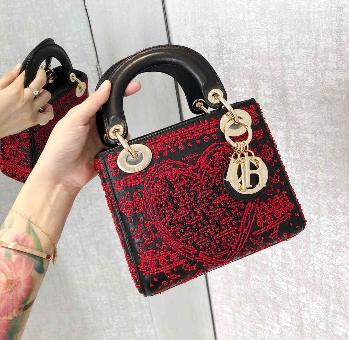 Dior/迪奥 Lady mini 2023FW 扑克风印花手袋
