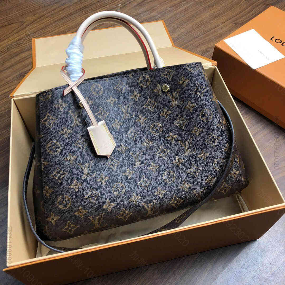 LV女包手提包 MONTAIGNE蒙田中号女士单肩斜挎包 M41056