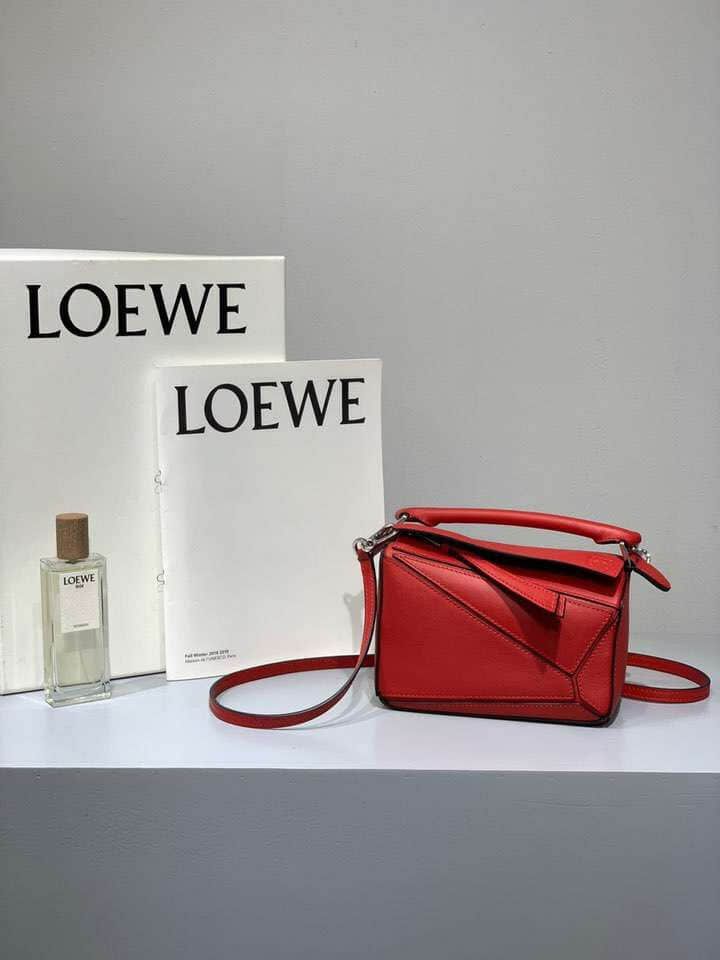 Loewe/罗意威 迷你Mini Puzzle大红色几何包