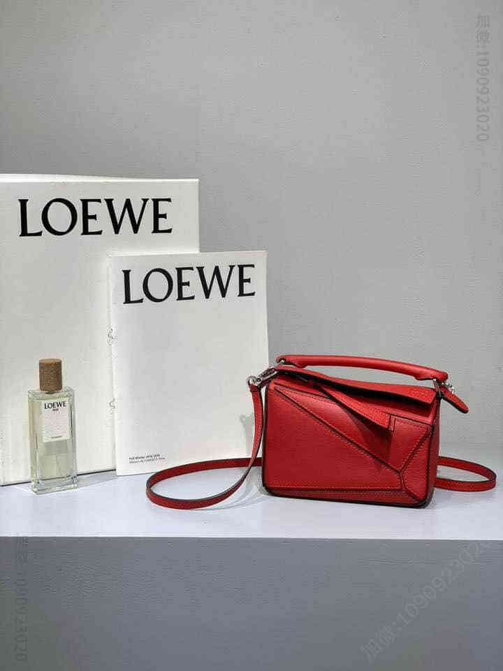Loewe/罗意威 迷你Mini Puzzle大红色几何包