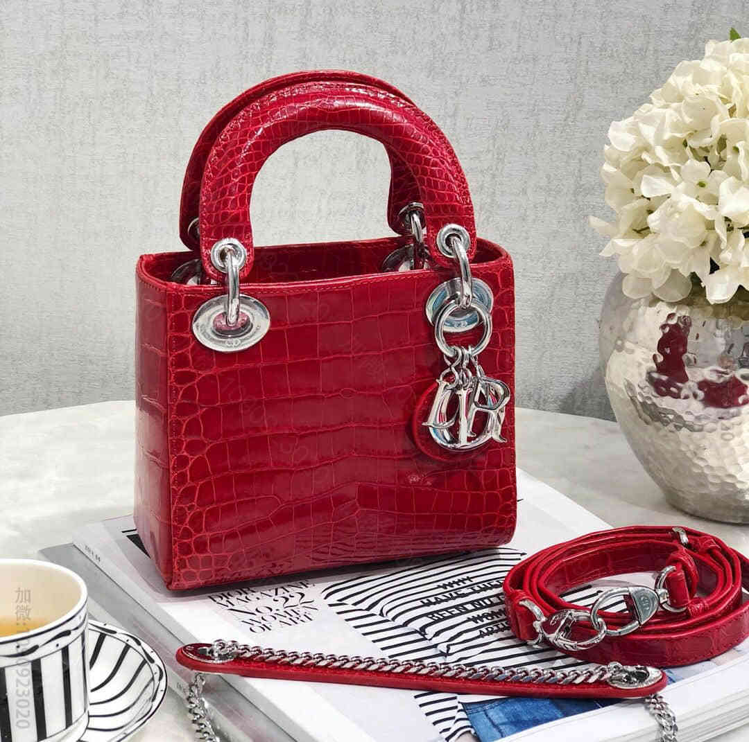 Dior/迪奥 mini Dior高定系列 #Crocodile 鳄鱼皮手提...