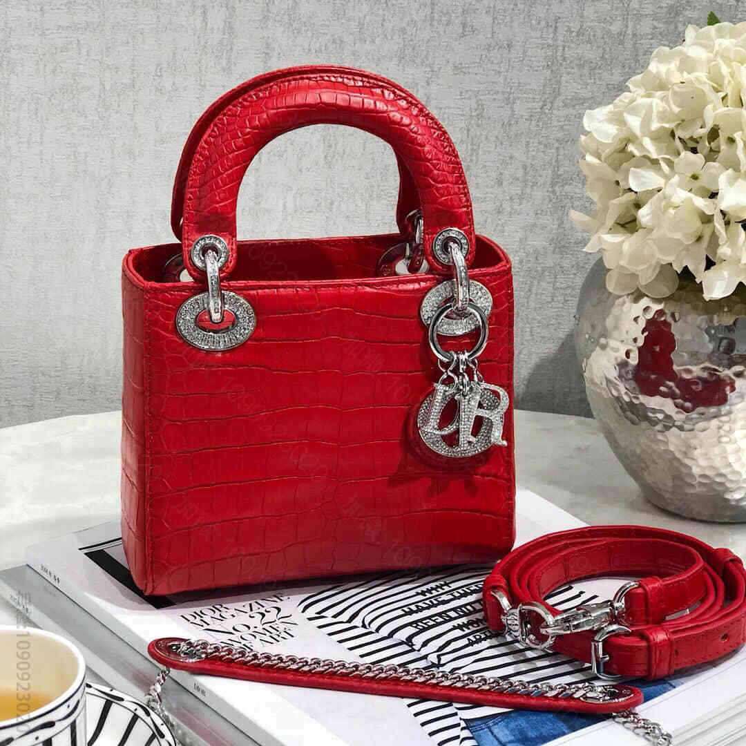 Dior/迪奥 mini Dior高定系列 #Crocodile 鳄鱼皮手提...