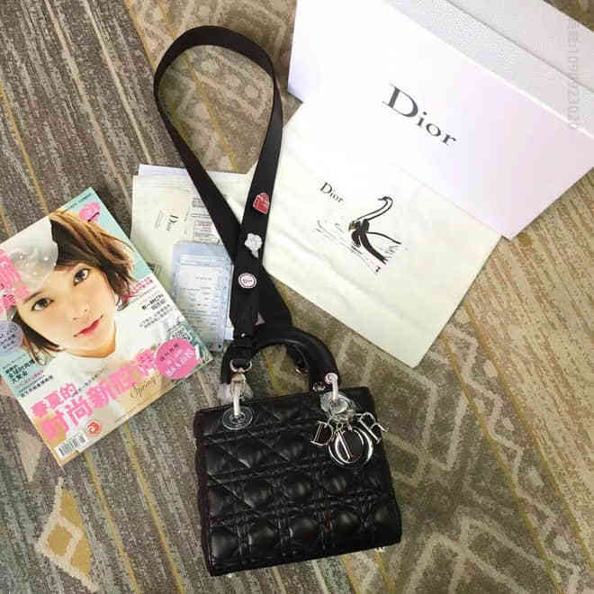 Lady dio.r新款四格 羊皮 宽肩带，这些扣子一共10多个个，可以安装在肩带上
