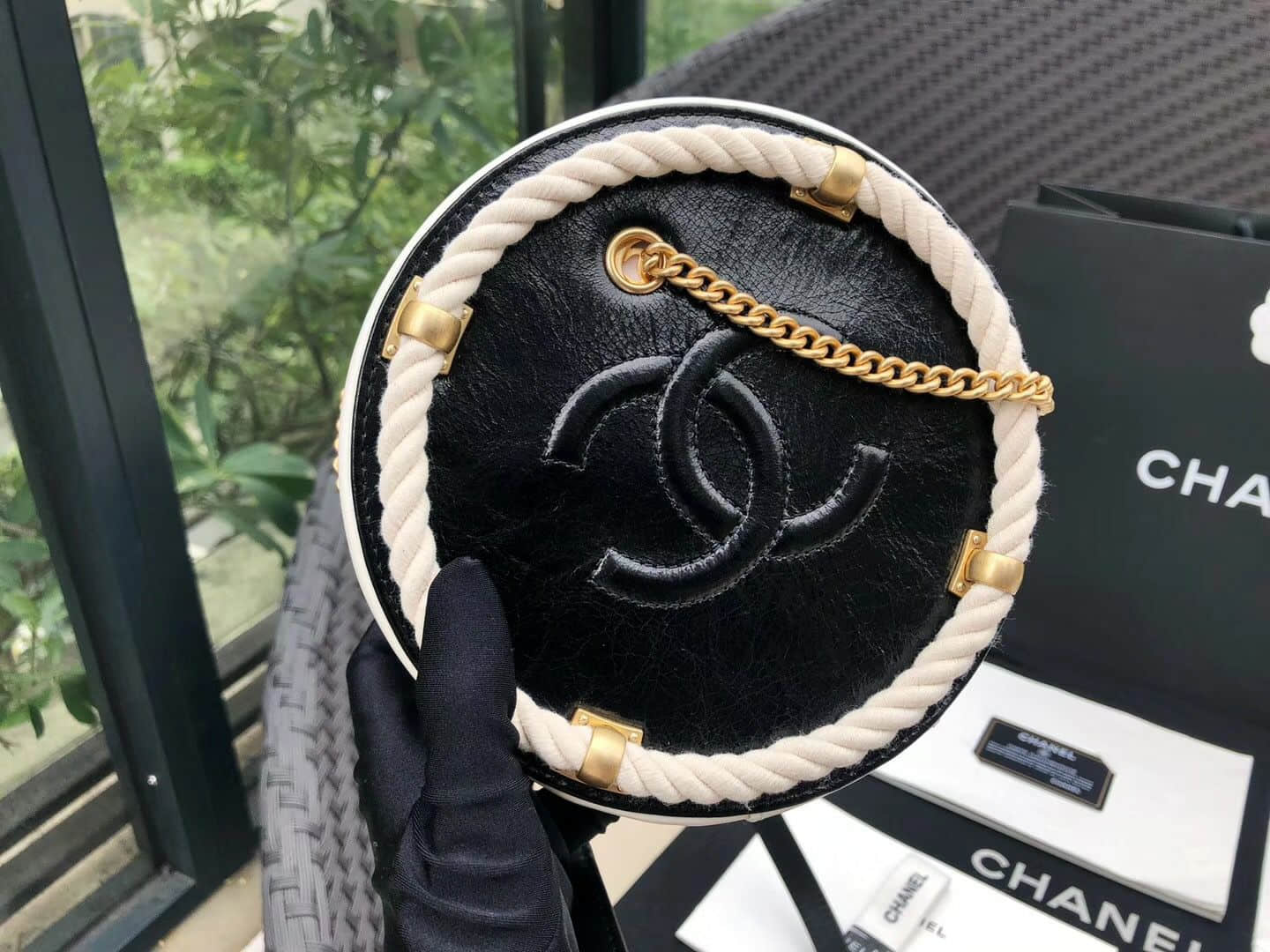 Chanel/香奈儿 19新款麻绳编织秀款小圆包