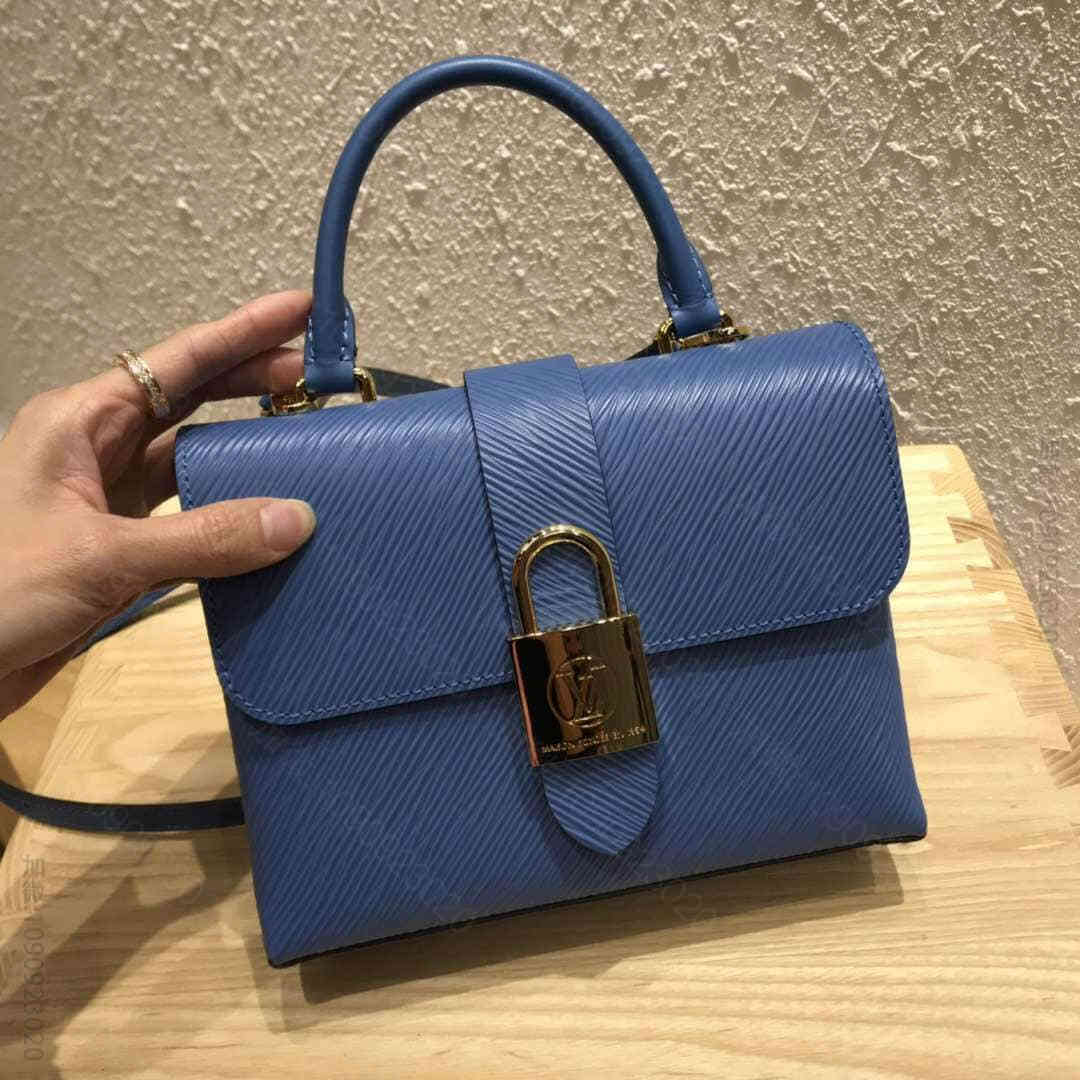 LV Locky BB锁头扣水波纹手提包邮差包 M53159