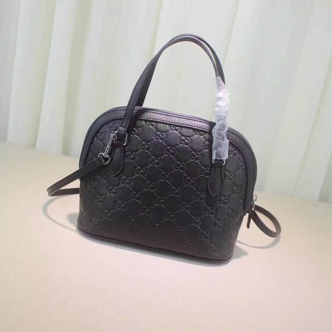 Gucci古驰 爆款，341504黑色压花 原版皮质，专柜品质，小巧玲珑迷你款手提包