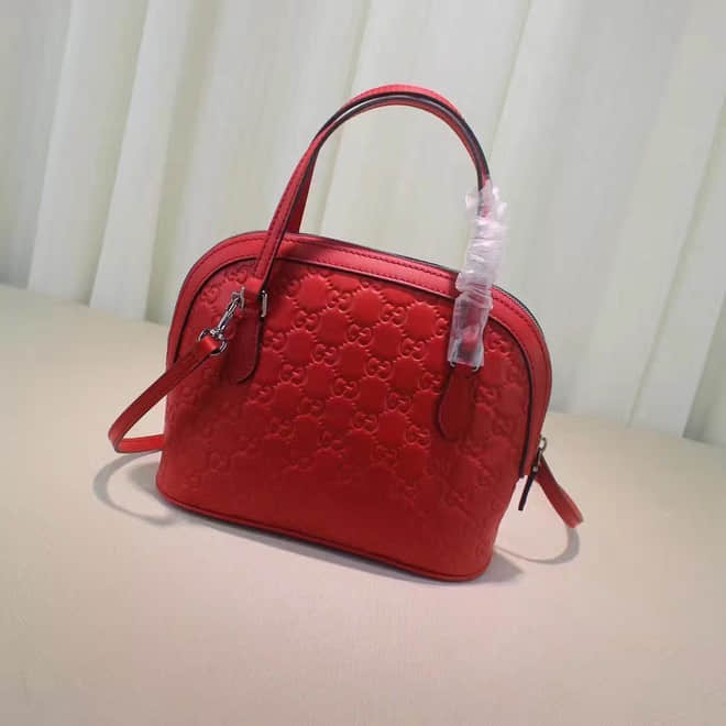 Gucci古驰 爆款，341504红色压花 原版皮质，专柜品质，小巧玲珑迷你款手提包
