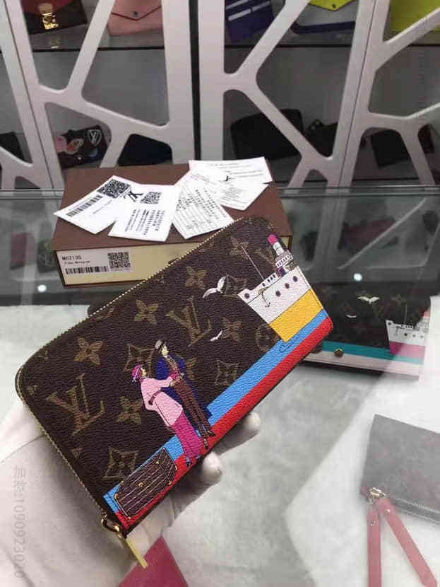 LV M62135 路易威登Monogram Zippy长款拉链钱夾 复古风格印花越洋远航 老花
