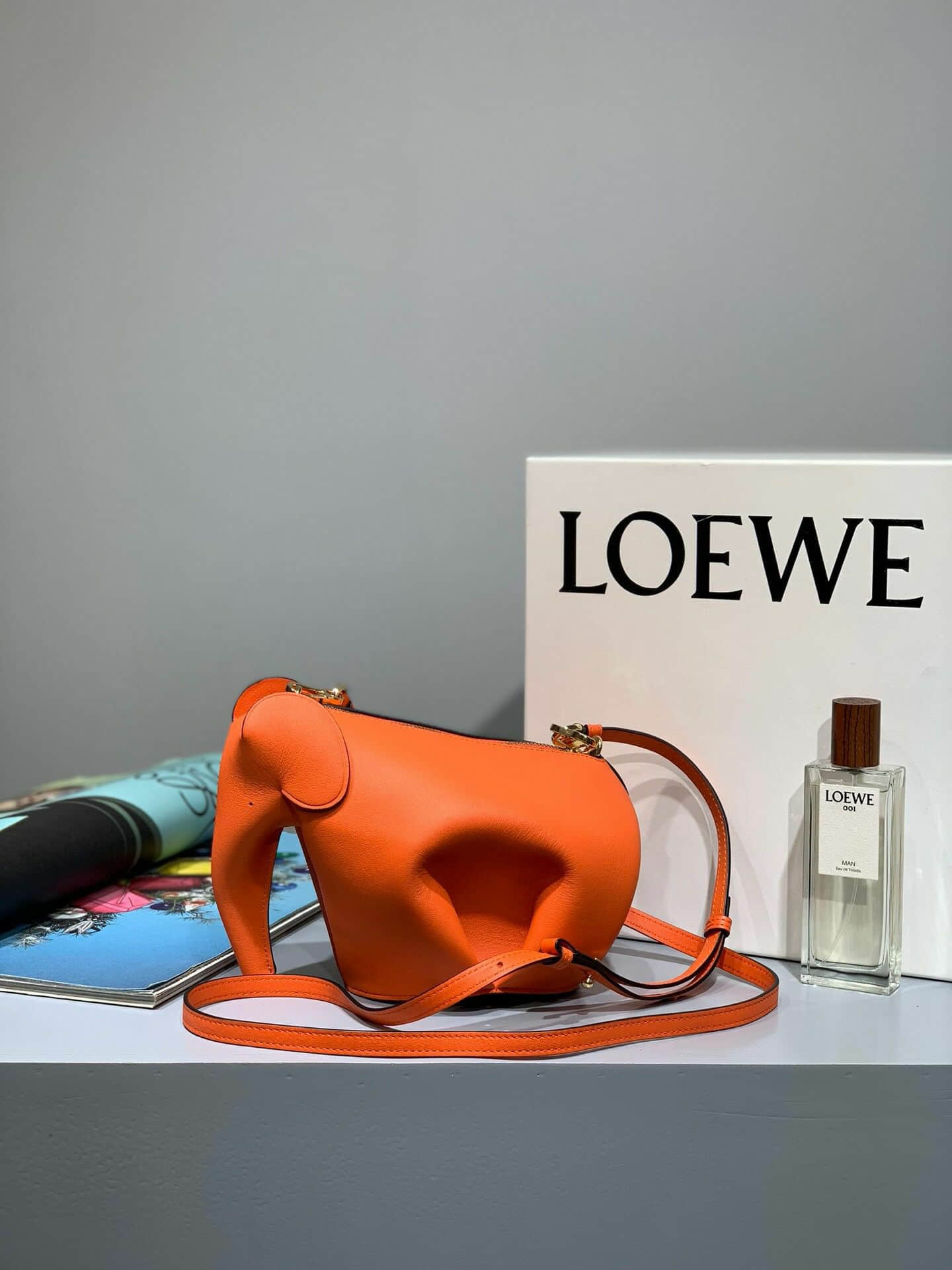 罗意威单肩女包 Loewe/罗意威 橙色小象包 