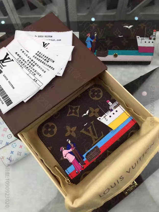 LV女士钱包 LV M62139 路易威登Monogram Zippy短款拉链零钱包 复古风格印花越洋远航 老花 高仿LV网站 M62139