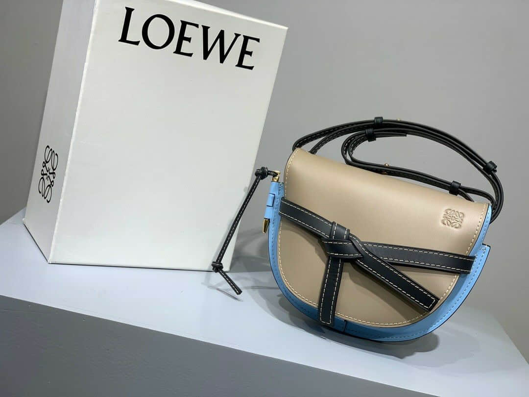 Loewe/罗意威 蓝拼 小号Gate马鞍包