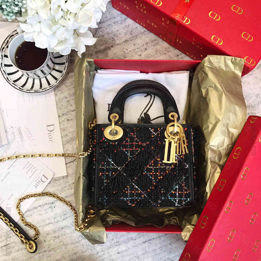 Dior/迪奥 Mini Lady 流苏珠绣