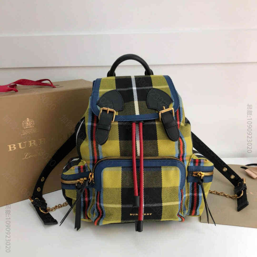 Burberry/巴宝莉 The Rucksack - 中号苏格兰格纹棉质军...