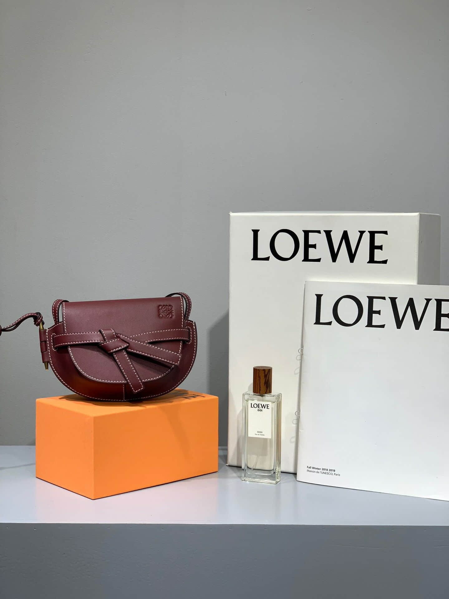 Loewe/罗意威 波尔多酒红 Mini Gate 迷你马鞍包