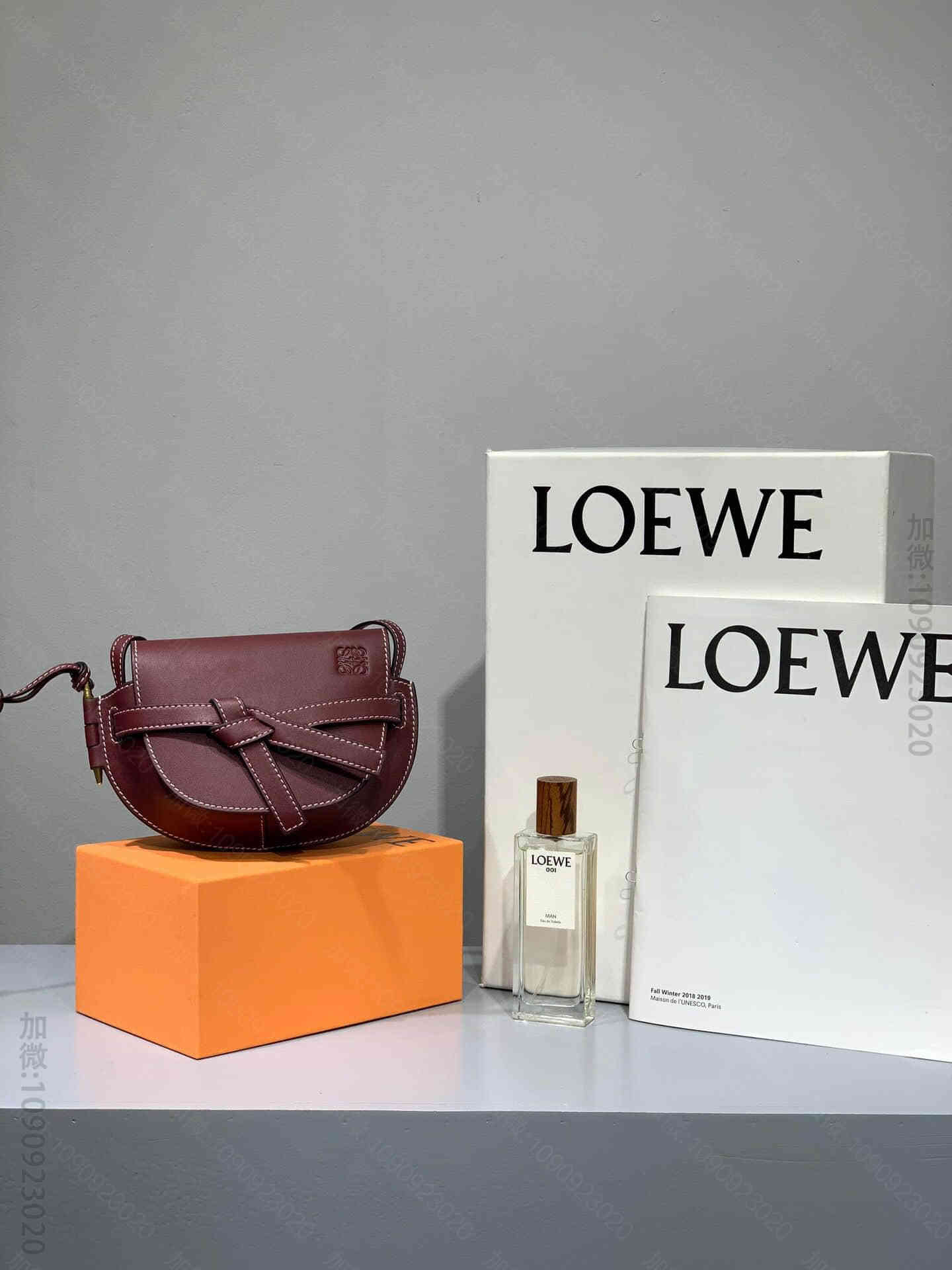 Loewe/罗意威 波尔多酒红 Mini Gate 迷你马鞍包
