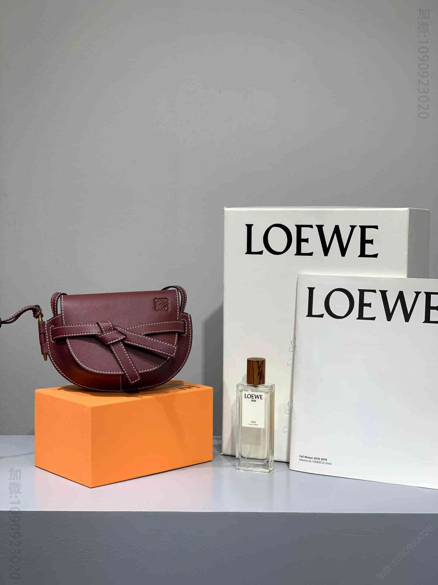 Loewe/罗意威 波尔多酒红 Mini Gate 迷你马鞍包