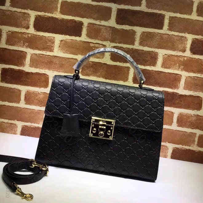 Gucci古驰 专柜品质 新款手提包 原版皮质 实物实拍 款号428208黑...