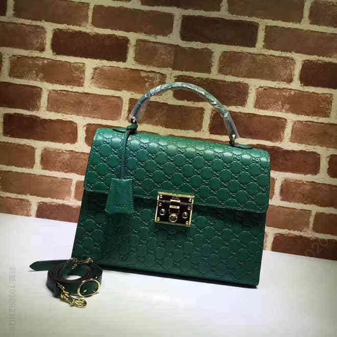 Gucci古驰 专柜品质 新款手提包 原版皮质 实物实拍 款号428208绿压