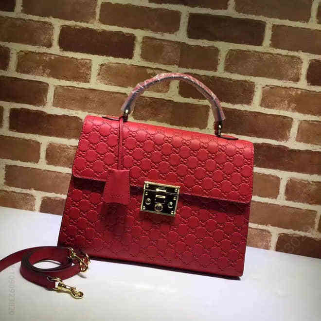 Gucci古驰 专柜品质 新款手提包 原版皮质 实物实拍 款号428208红压